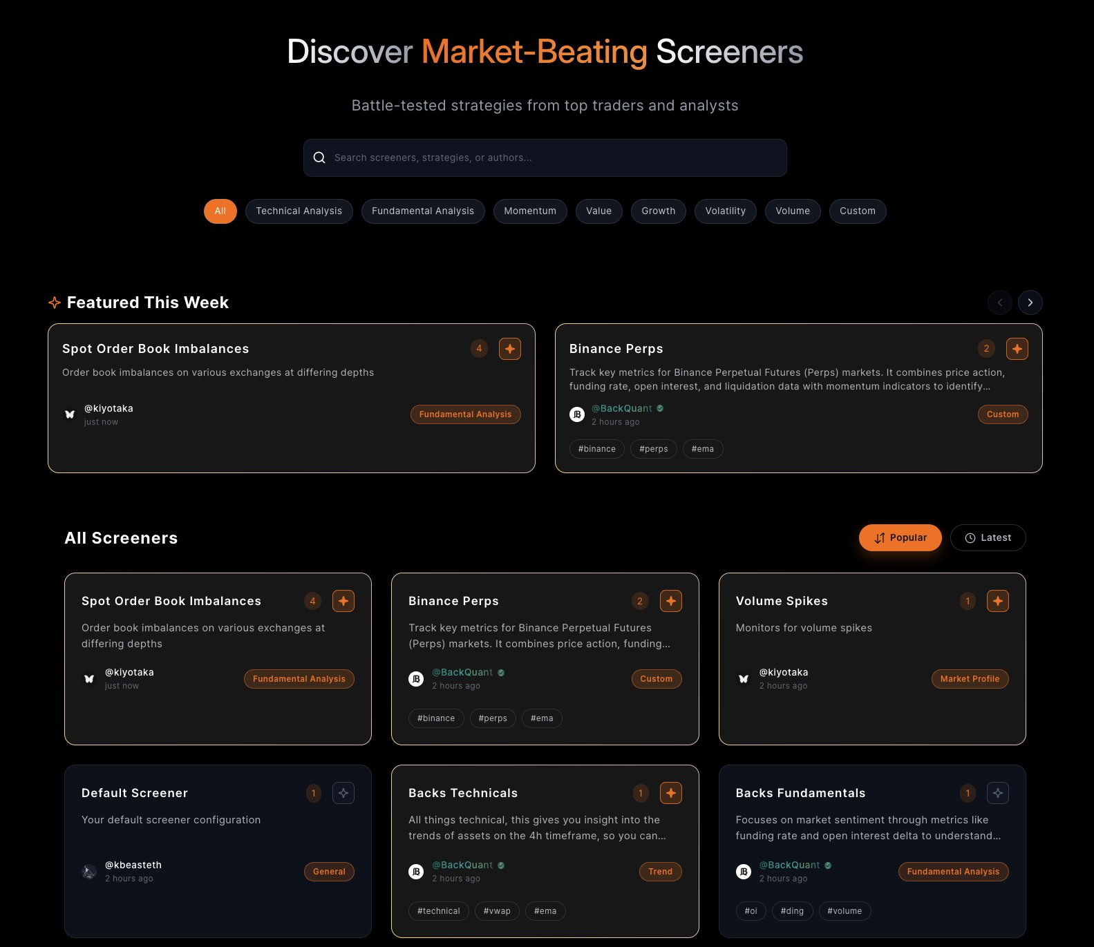 kScreener Hub