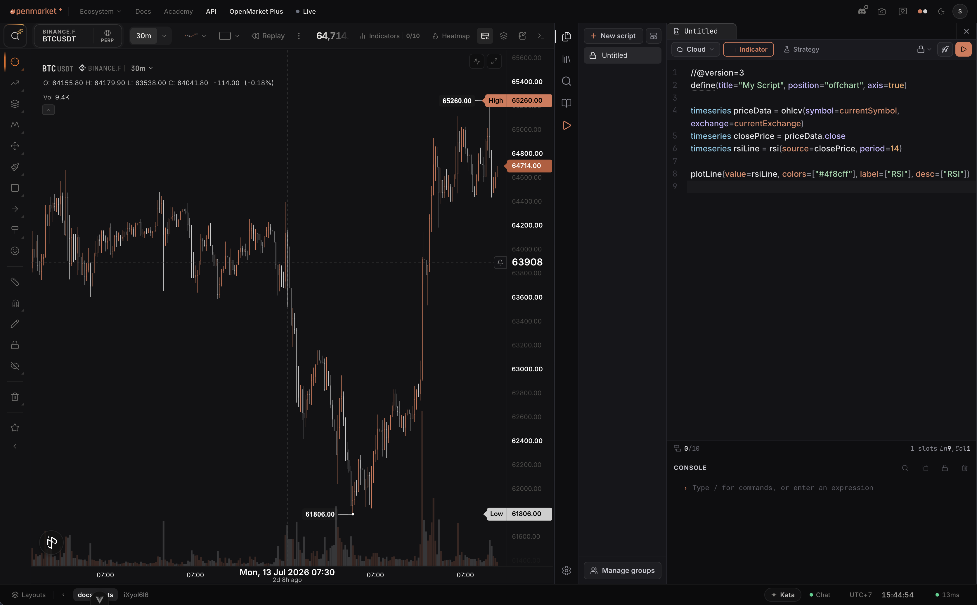 The kScript editor