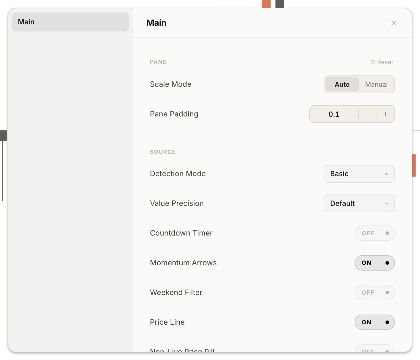 Appearance settings
